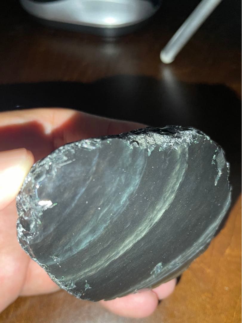 研磨品　十勝石玲瓏　複合色　レインボーオブシディアン