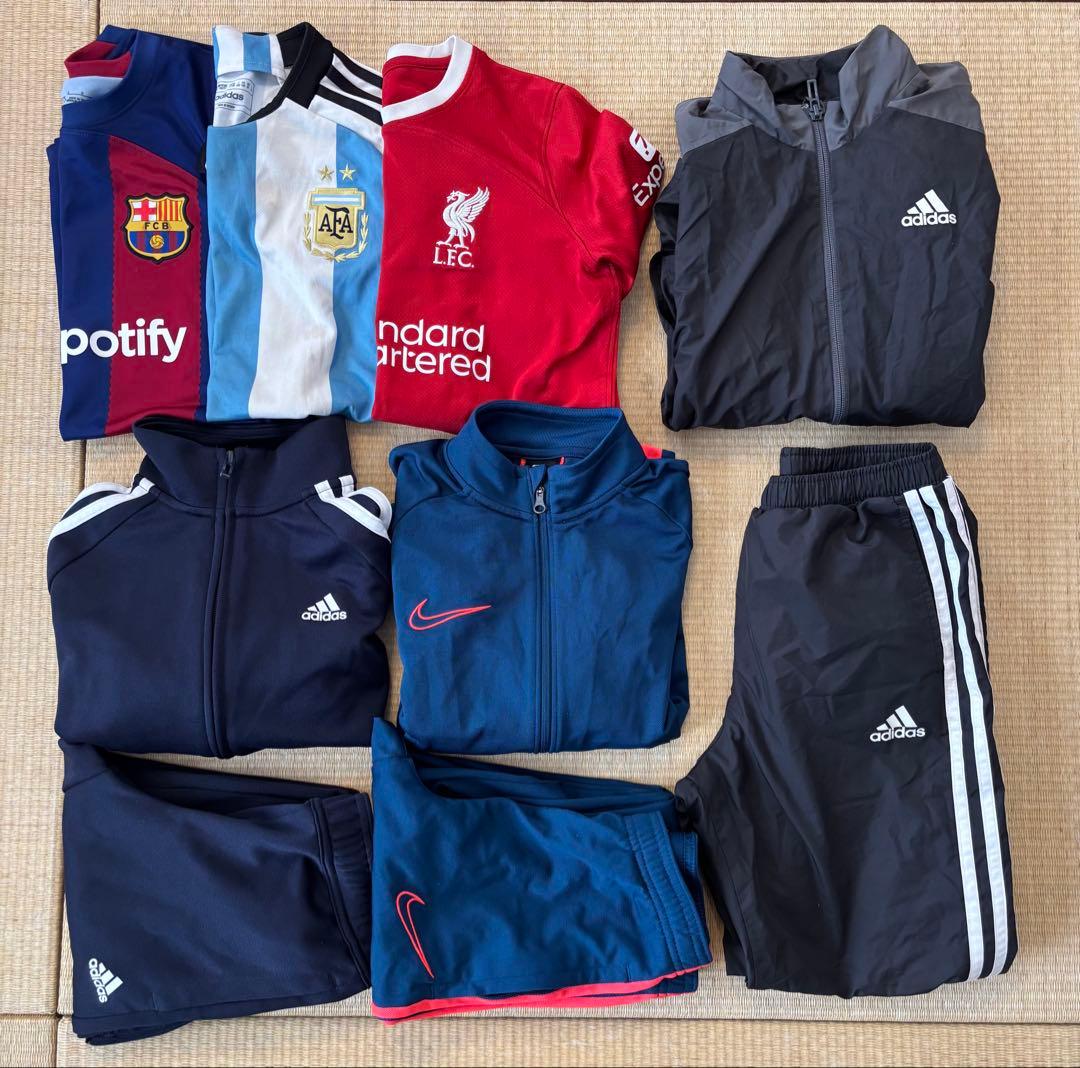 小学生用 サッカーウェア6着セット130〜155,adidas,NIKE
