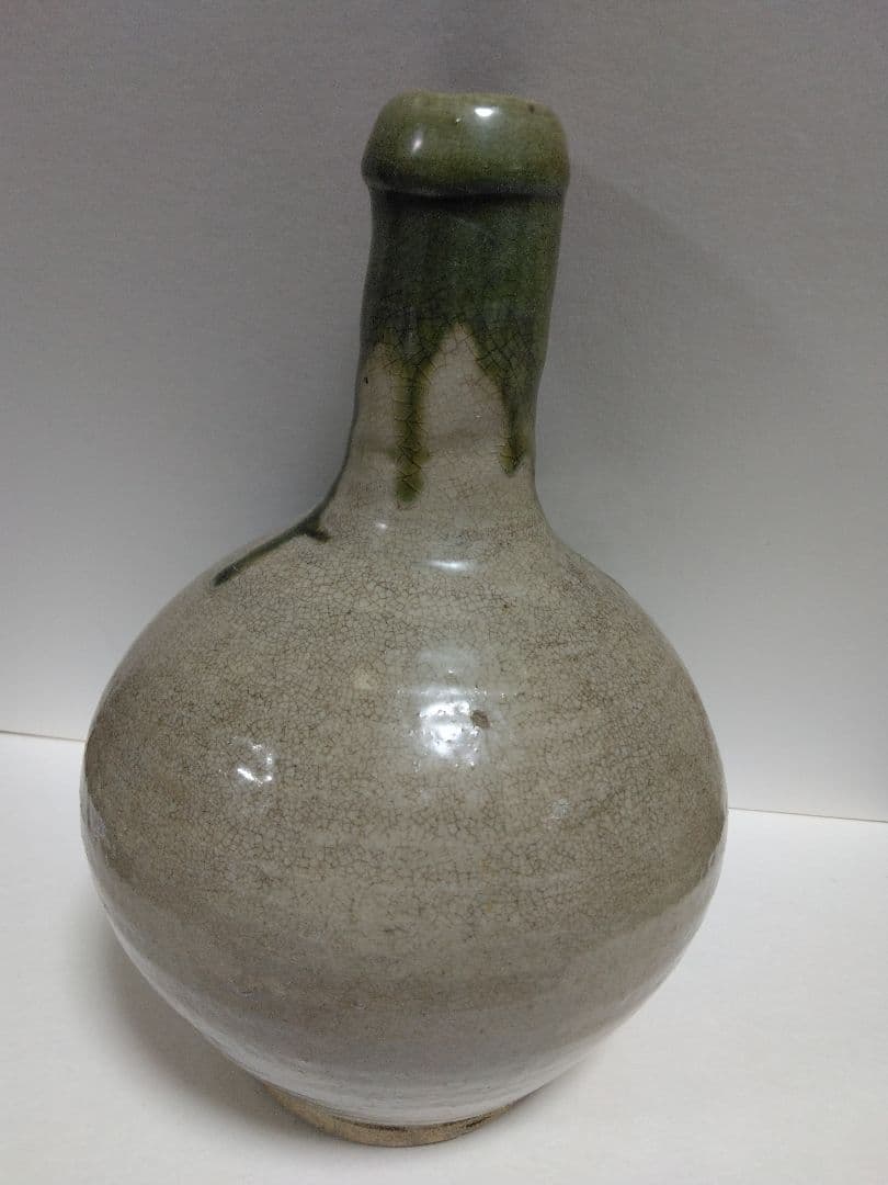 古大堀相馬焼・首緑釉徳利