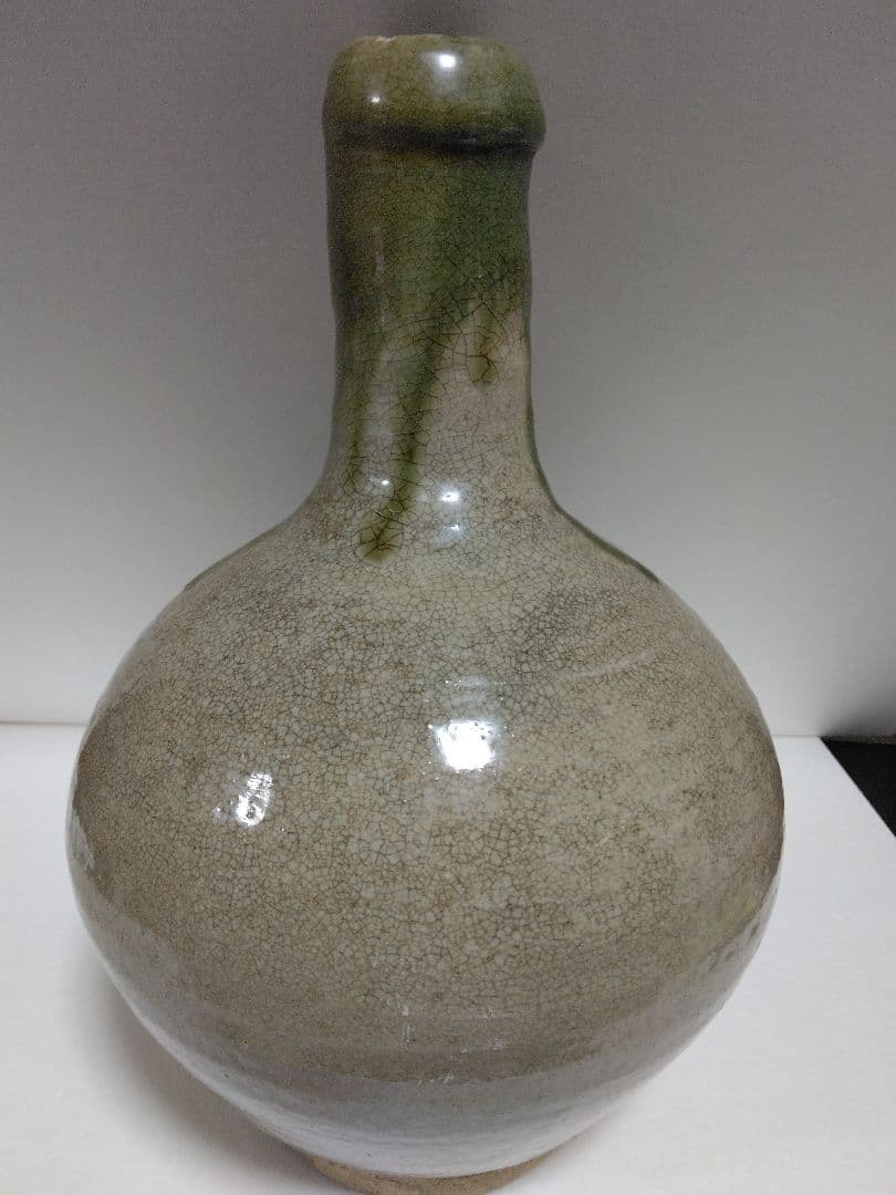 古大堀相馬焼・首緑釉徳利