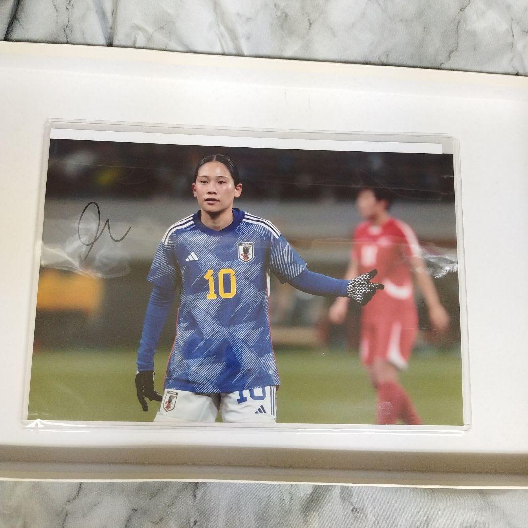 なでしこジャパン　長野風花　直筆サイン入りフォト　日本代表　証明書付き