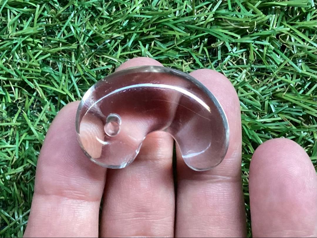 ✳激希少*勾玉　黒平向山鉱山水晶スモーキークォーツ成長過程　本物守護石に鑑別書付