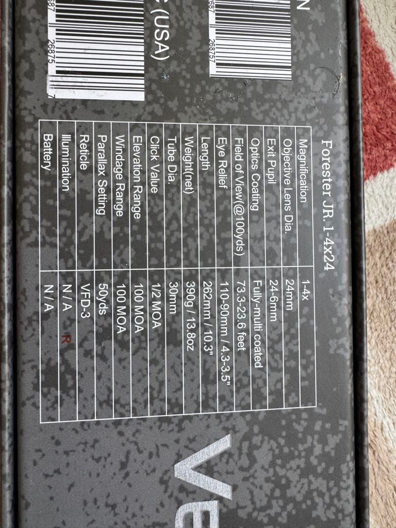 ベクターオプティクス フォレスター ジュニア 1-4x24 SCOC-28