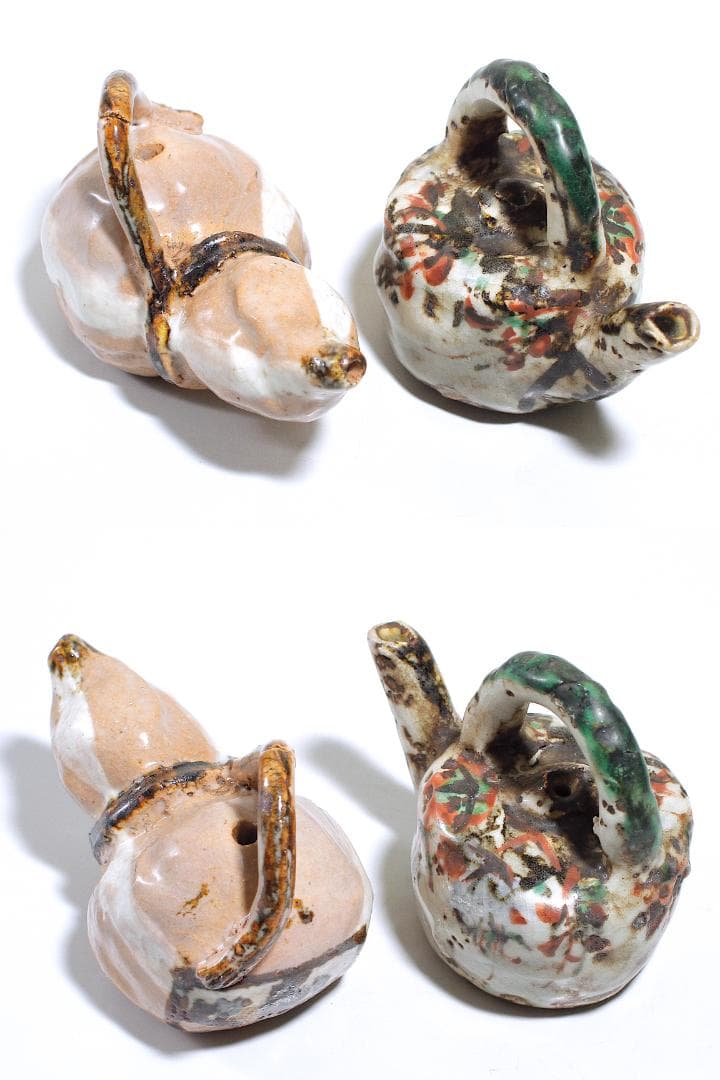 三浦乾也(六代 乾山) 雲錦手水滴/瓢箪水滴 二客