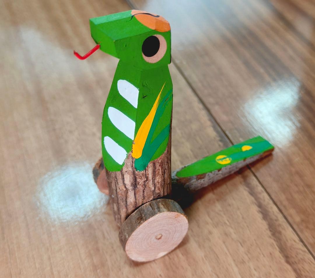 杵島山一刀彫　大八車　巳