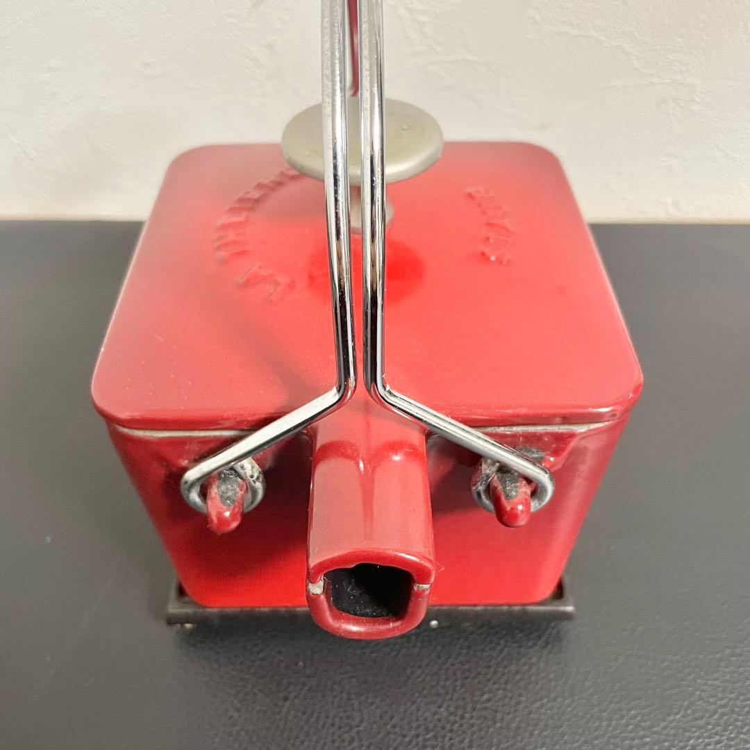 【レア廃盤品】staub ストウブ スクエアティーポット 赤色 専用台座付き