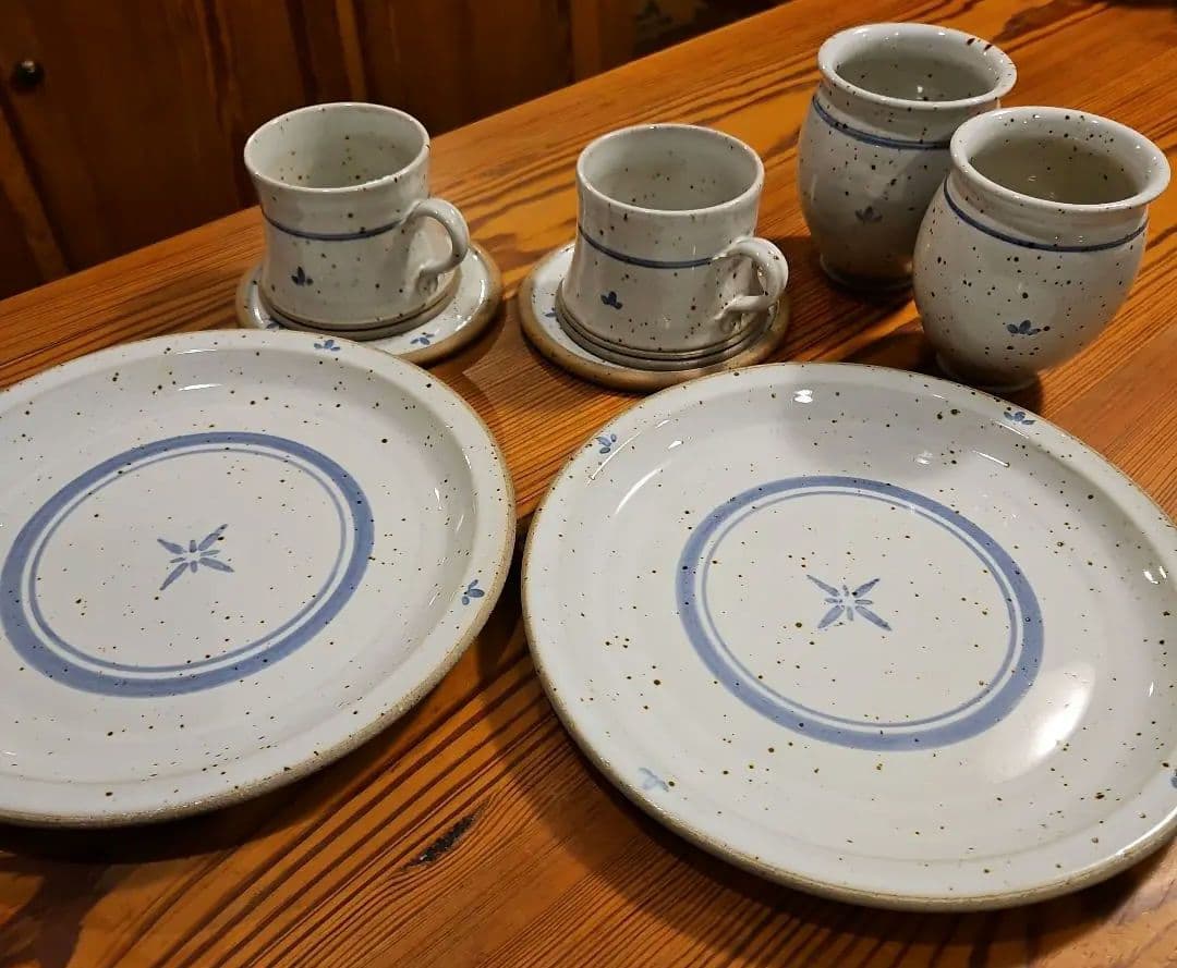 南仏プロバンス　陶器8点セット　 ケーキ皿　カップ&ソーサー　コップ