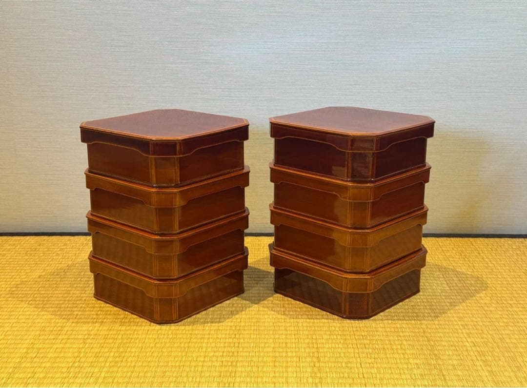 飛驊春慶塗 大徳寺 縁高 18客 共箱 茶道具 茶懐石道具 弁当箱 会席