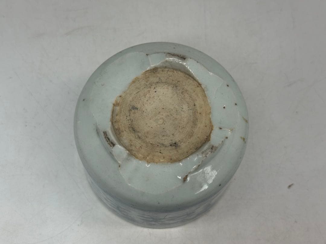 中国　清時代　染付　香炉　送料込み250703