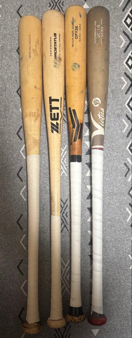 木製硬式バット 4本セット　バラ売り可