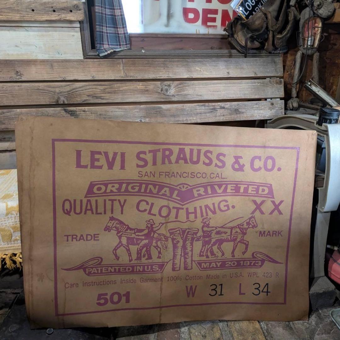 レトロ ビンテージ 非売品 特大ポスター levis 501 USA