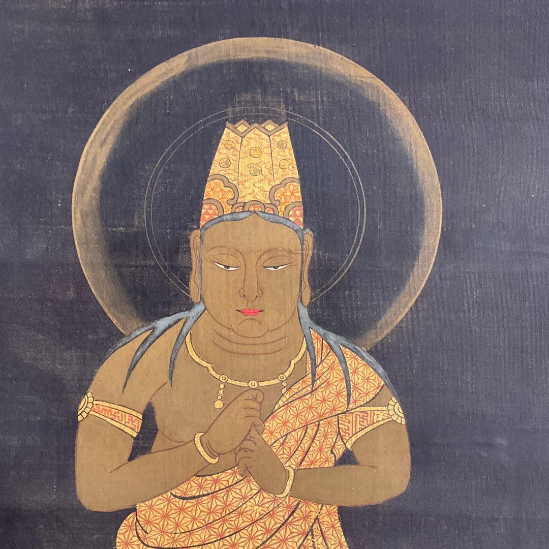 掛軸　観世音菩薩坐像　絹本　江戸時代頃