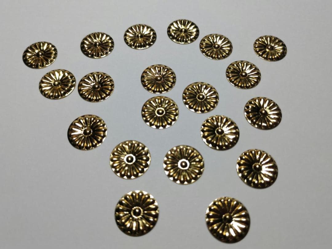 特別！★☆直径15ｍｍ【菊紋金具】５分 x 100枚　神輿、神殿、真鍮金具