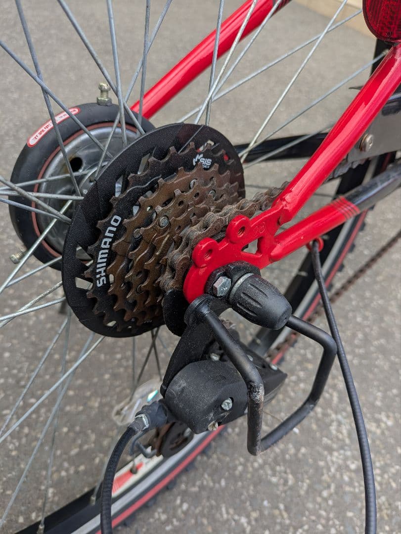 美品 ブリヂストン 自転車 EXJ66 ジュニア ブラック レッド 26インチ