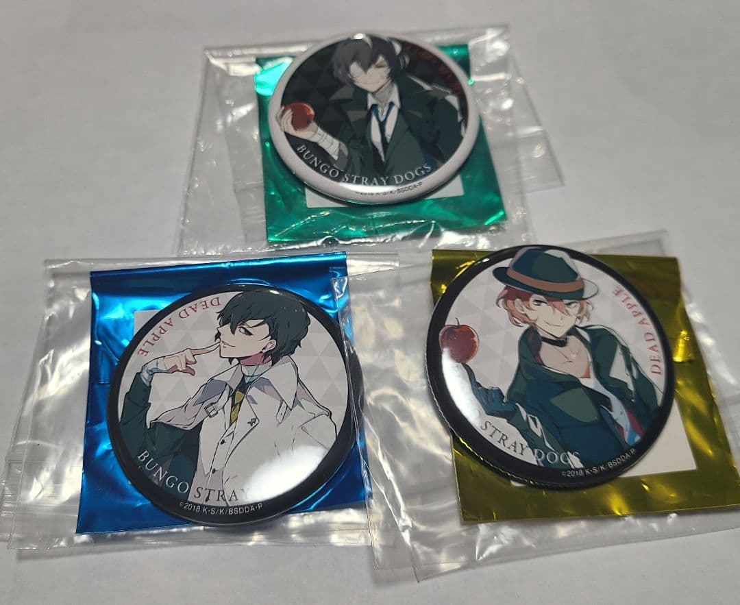 文豪ストレイドッグス デッドアップル 缶バッジ 原作絵 太宰治 中原中也