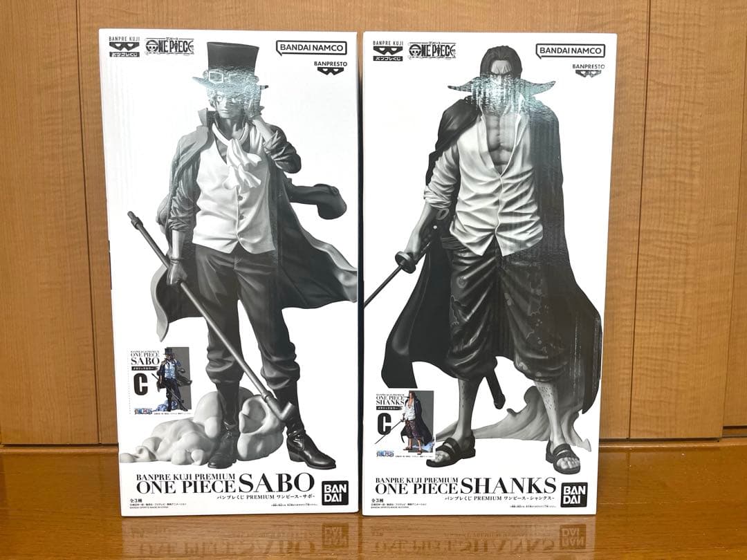 バンプレくじ ワンピース C賞 シャンクス サボ 2体セット 半券付き