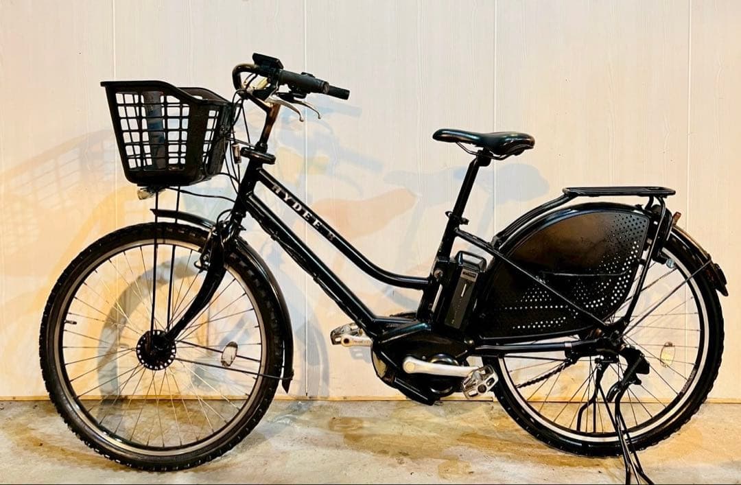 電動アシスト自転車 ブラック 前バスケット付き 8Ah