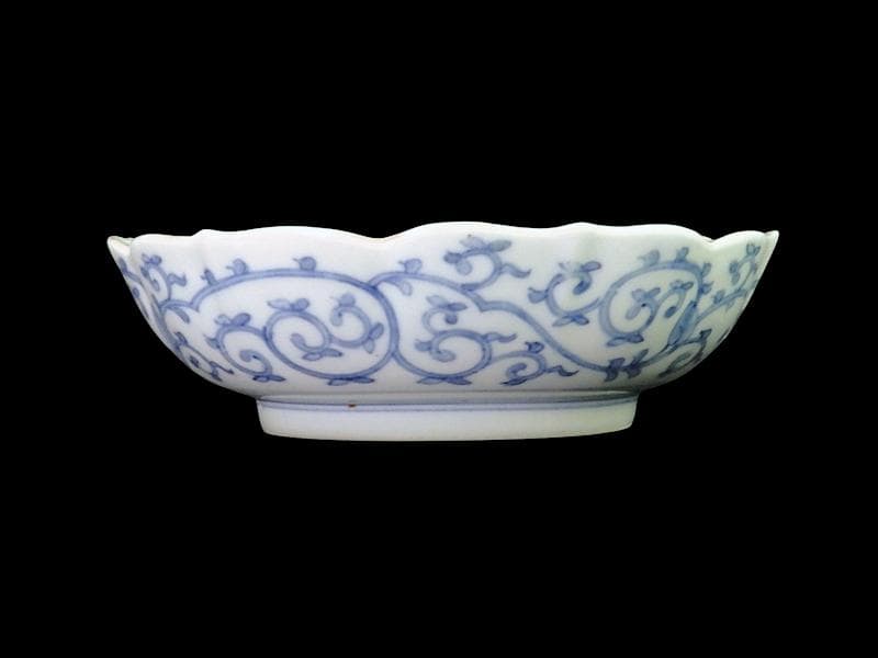 大聖寺伊万里　金襴手　団龍紋に鳳凰の図　膾皿　N514AS-CVq