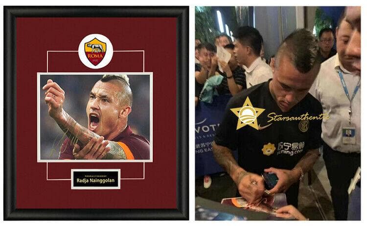 直筆サイン入り写真 ラジャ・ナインゴラン カリアリ・カルチョ SA鑑定済