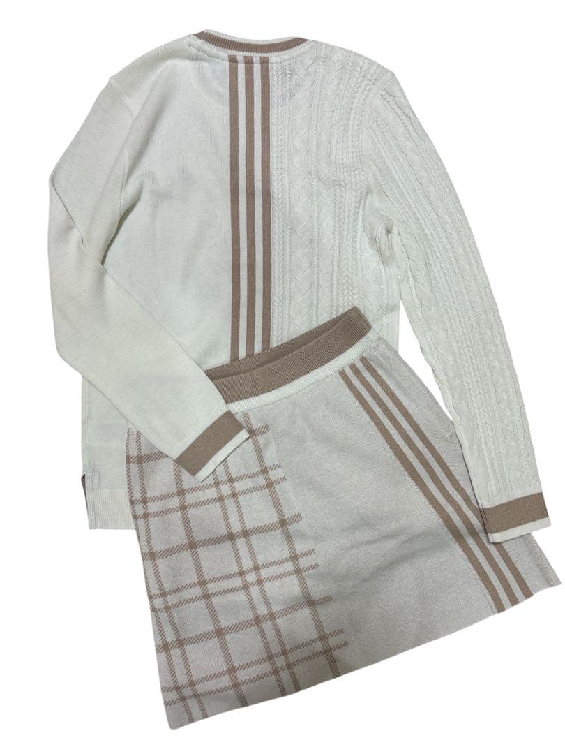 おぎこ adidasニットセットアップ セーター＆スカート秋冬M