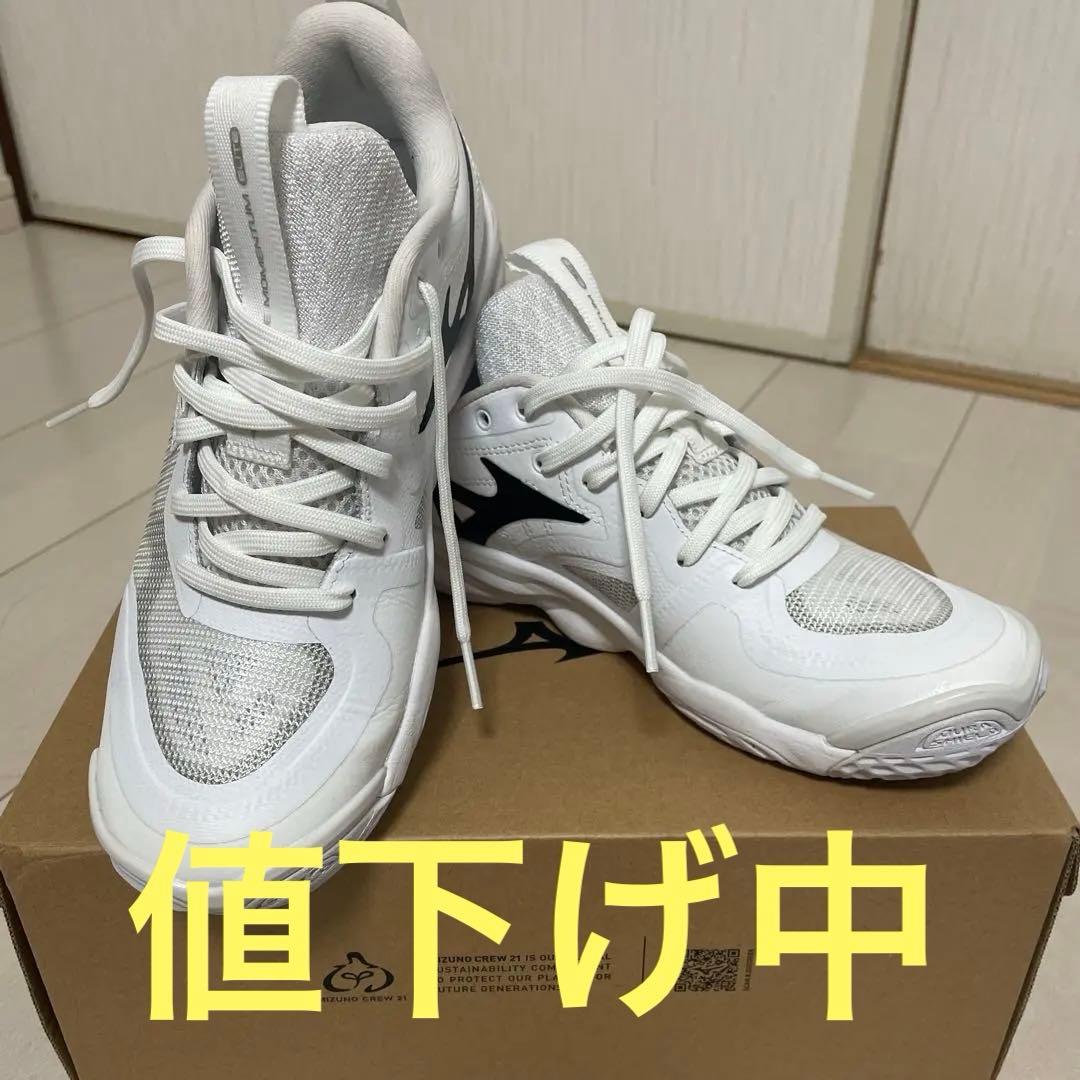 美品❣️ミズノWave Momentum EL 23.0cm ホワイト/ブラック