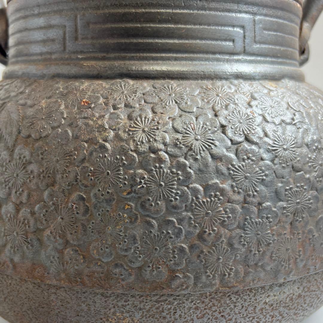 南部鴻栄堂造　桜尽鉄瓶　4833g 高さ35㎝　東な7-1213①