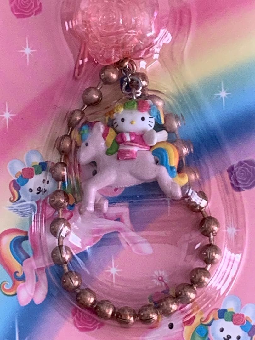 サンリオハローキティ・ウィングピースストラップ・女神・ユニコーン・レインボー