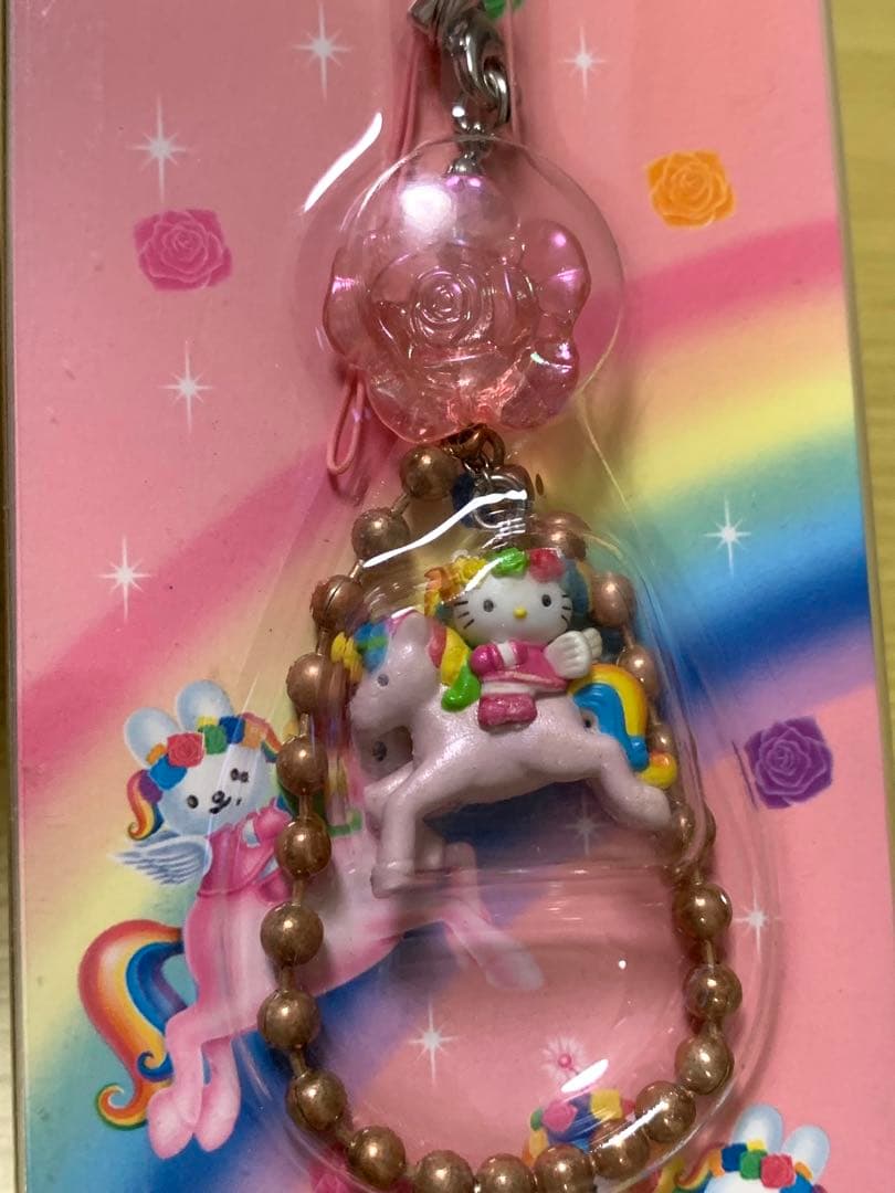 サンリオハローキティ・ウィングピースストラップ・女神・ユニコーン・レインボー