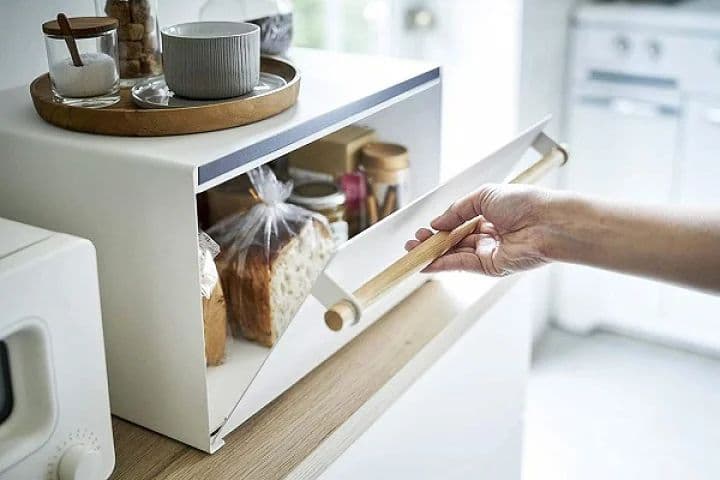 値下げ新品 山崎実業トスカ キッチンラック 木製 ブレッドケースパン収納