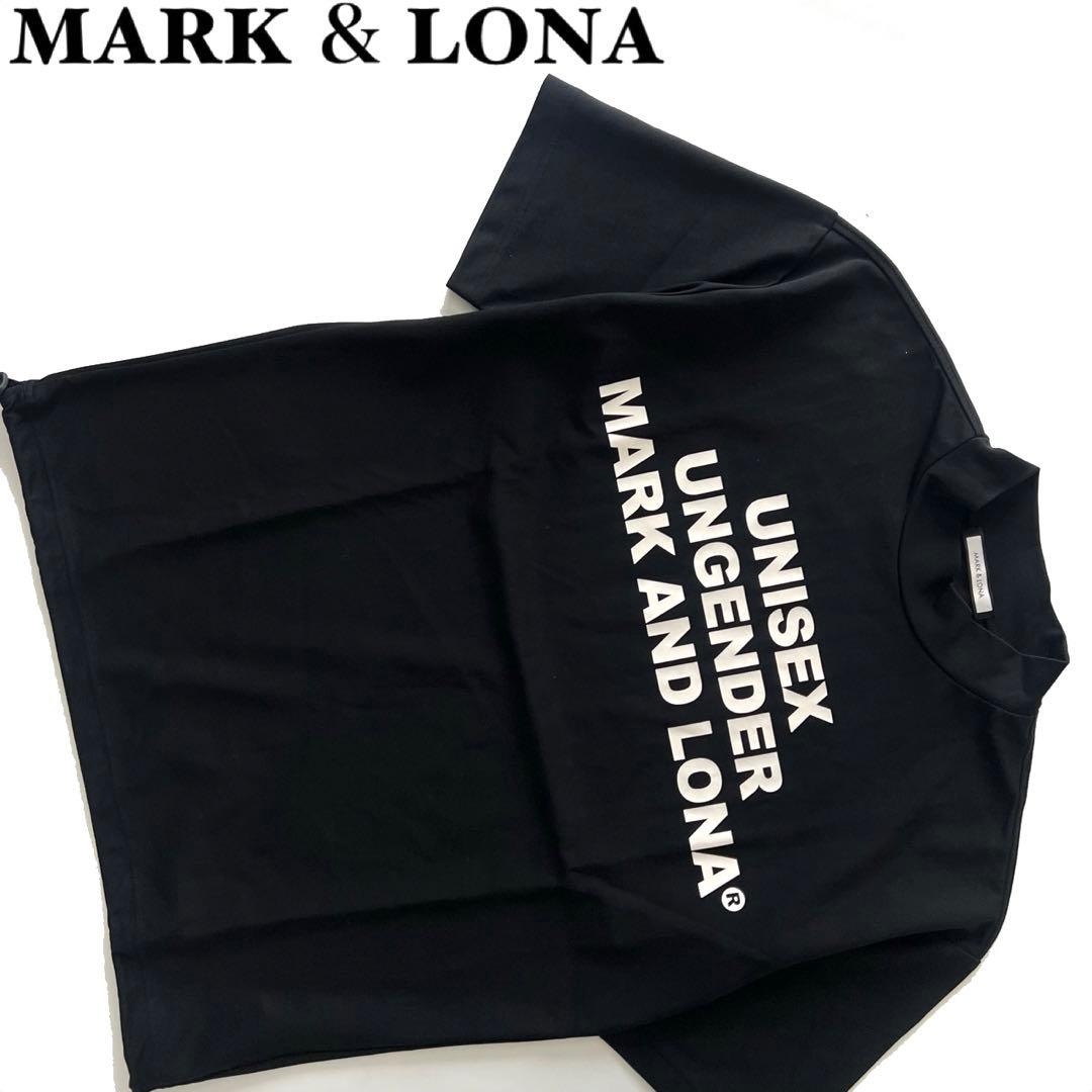 MARK&LONA マークアンドロナ　モックネック　半袖シャツ　メンズ　黒　ロゴ