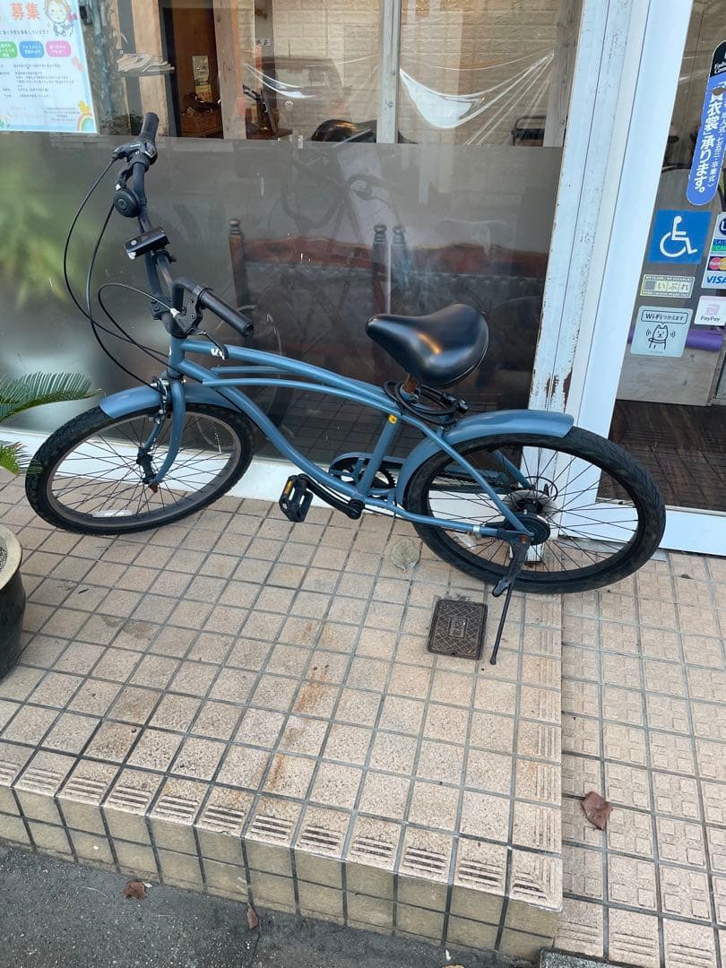 グレー ビーチクルーザー KB 自転車本体　レインボー　24インチ　おしゃれ