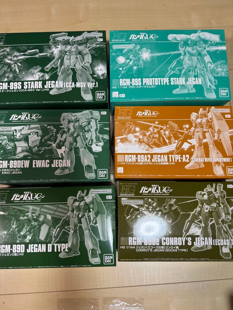 HGジェガン6体セット+デカール2枚