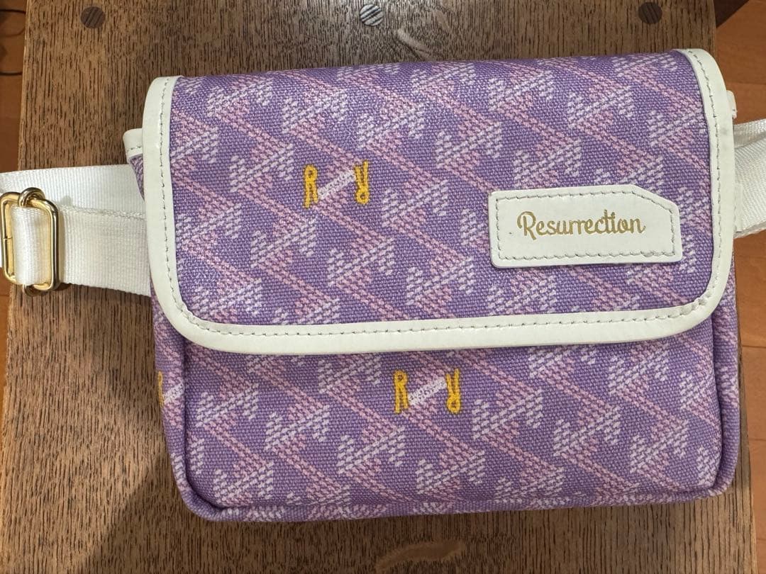 Resurrection 幾何学模様 アイクスno2 ウエストポーチ　パープル
