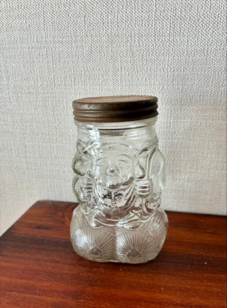 和ガラス 大黒様 水飴瓶 金平糖瓶 骨董 ペロペロ 駄菓子 戦前 昭和レトロ