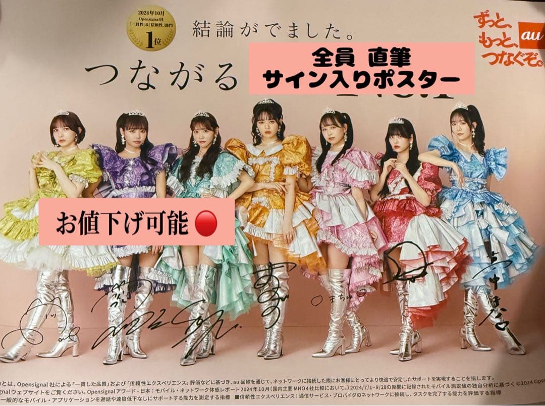 FRUITS ZIPPER 直筆全員サイン入りポスター × au