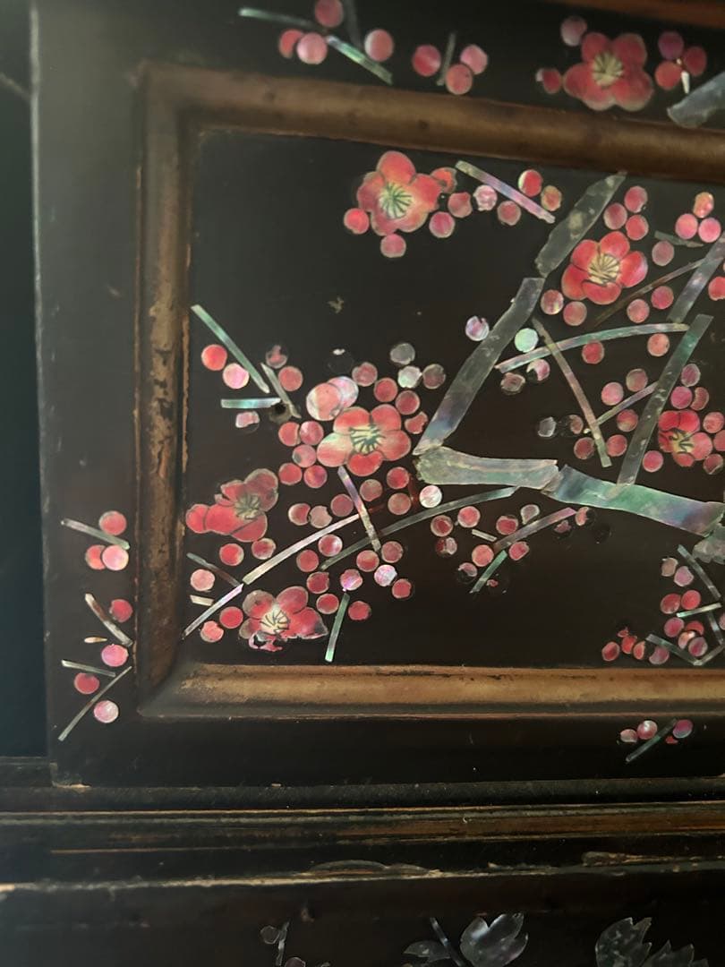 ② 螺鈿細工　小箪笥　アンティーク　難あり