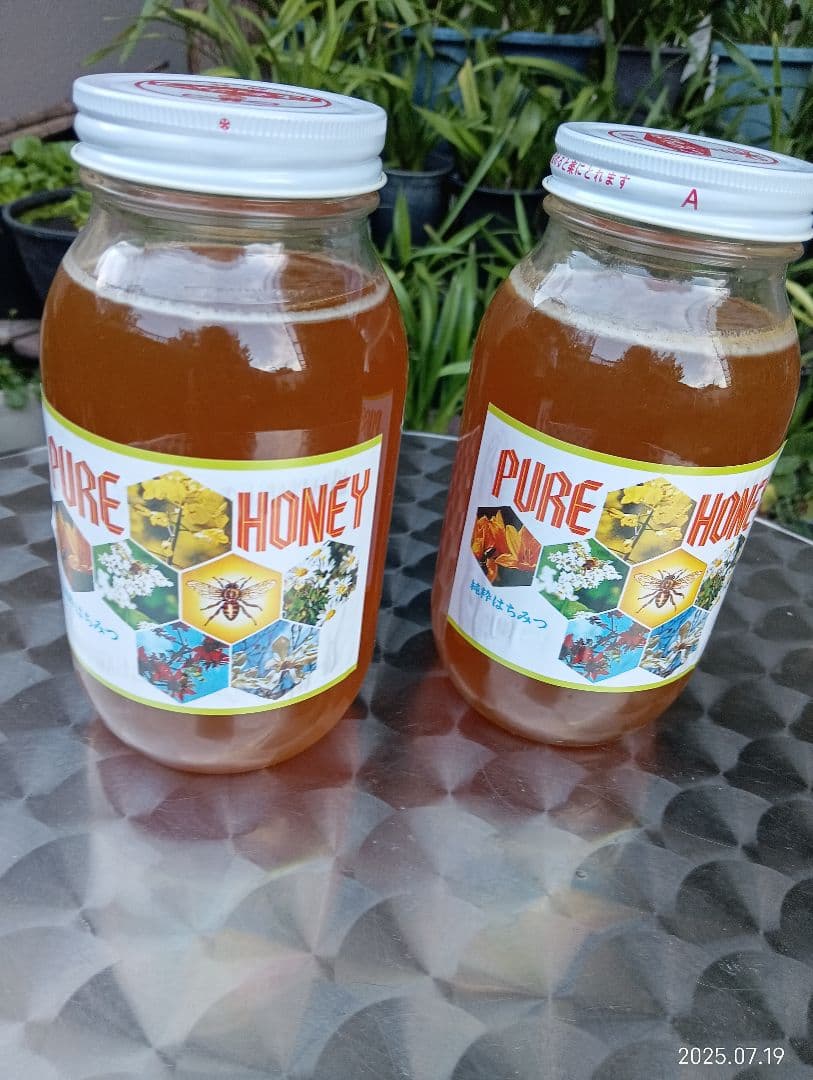 ニホンミツバチの百花蜜 国産天然ハチミツ　1180グラム 2本