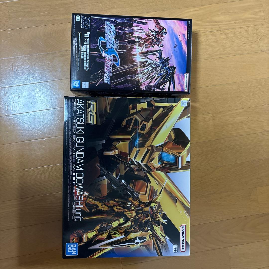 RGアカツキガンダム & HGライジングフリーダムガンダムセット