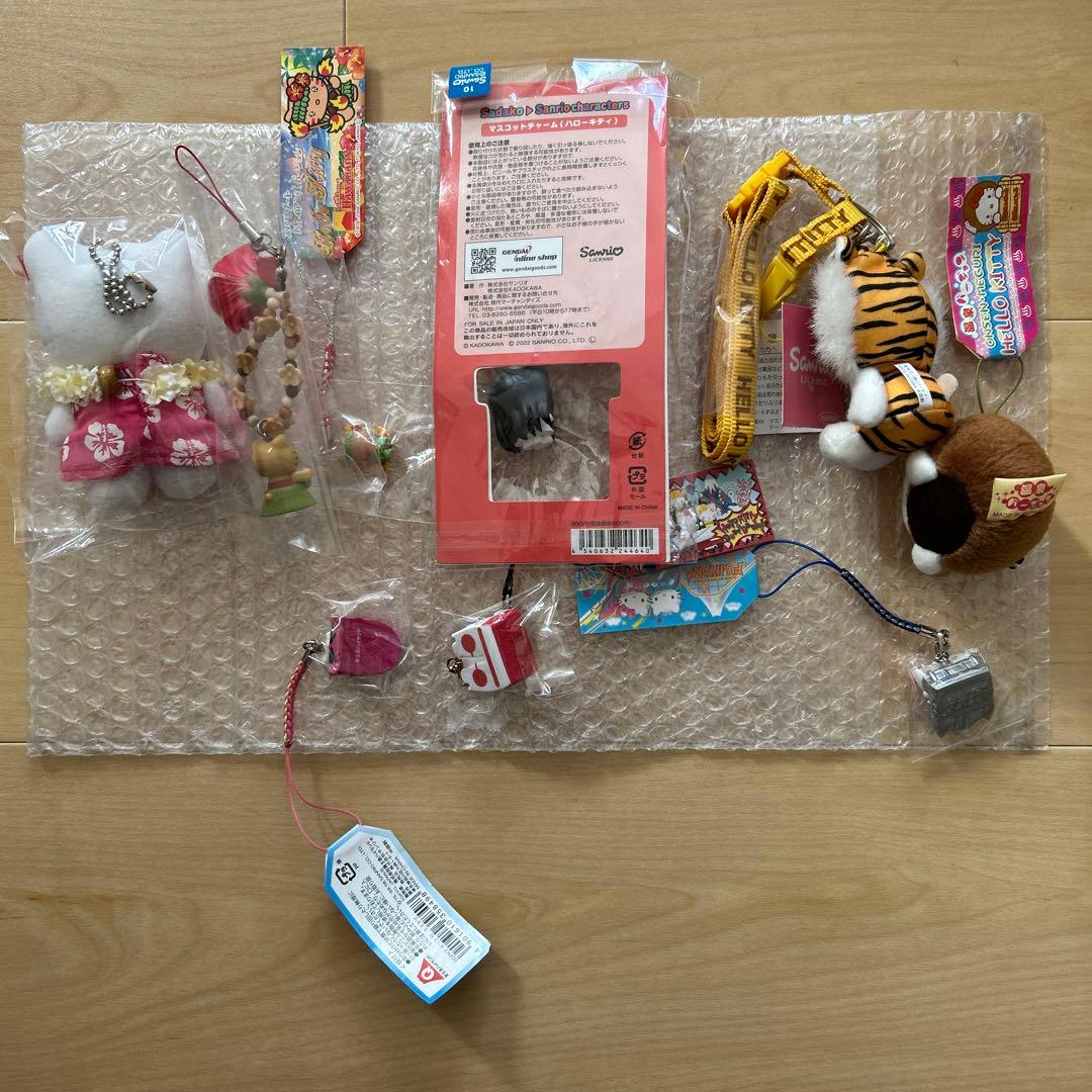 キティ　ご当地　ストラップ　マスコット　根付け　日焼け　ハワイ　ネックストラップ