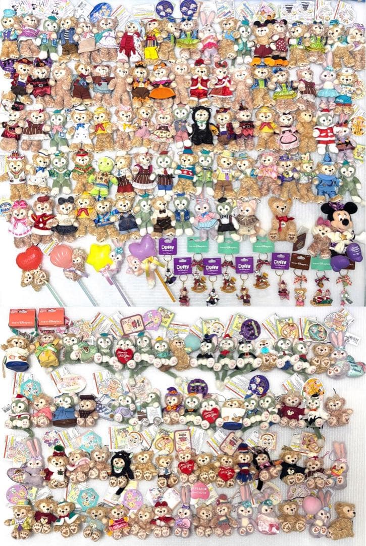 最終値下新品タグ付&美品多数ダッフィーぬいばぬいぐるみバッヂストラップ160点