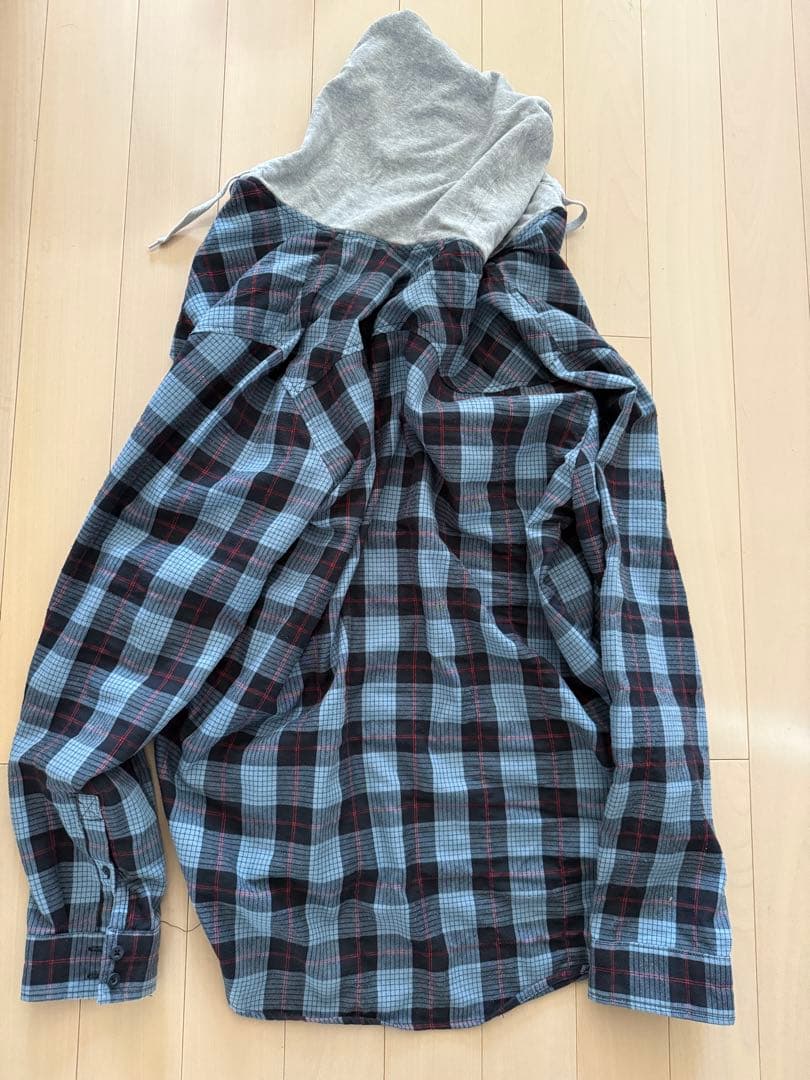 Burton analogバートンアナログフード付きチェックシャツ L