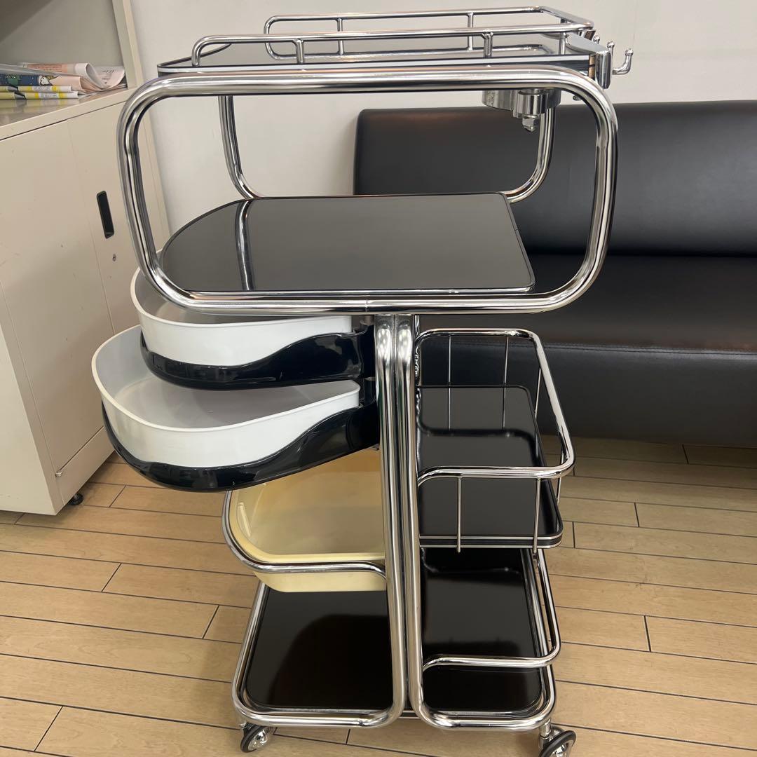 理美容用キャスター付きワゴン 2段収納