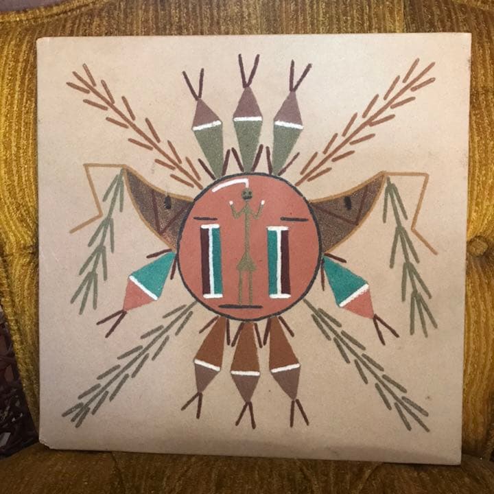 貴重★ネイティブアメリカン　太陽　サンドペイント砂絵　ナバホ族ビンテージアリゾナ