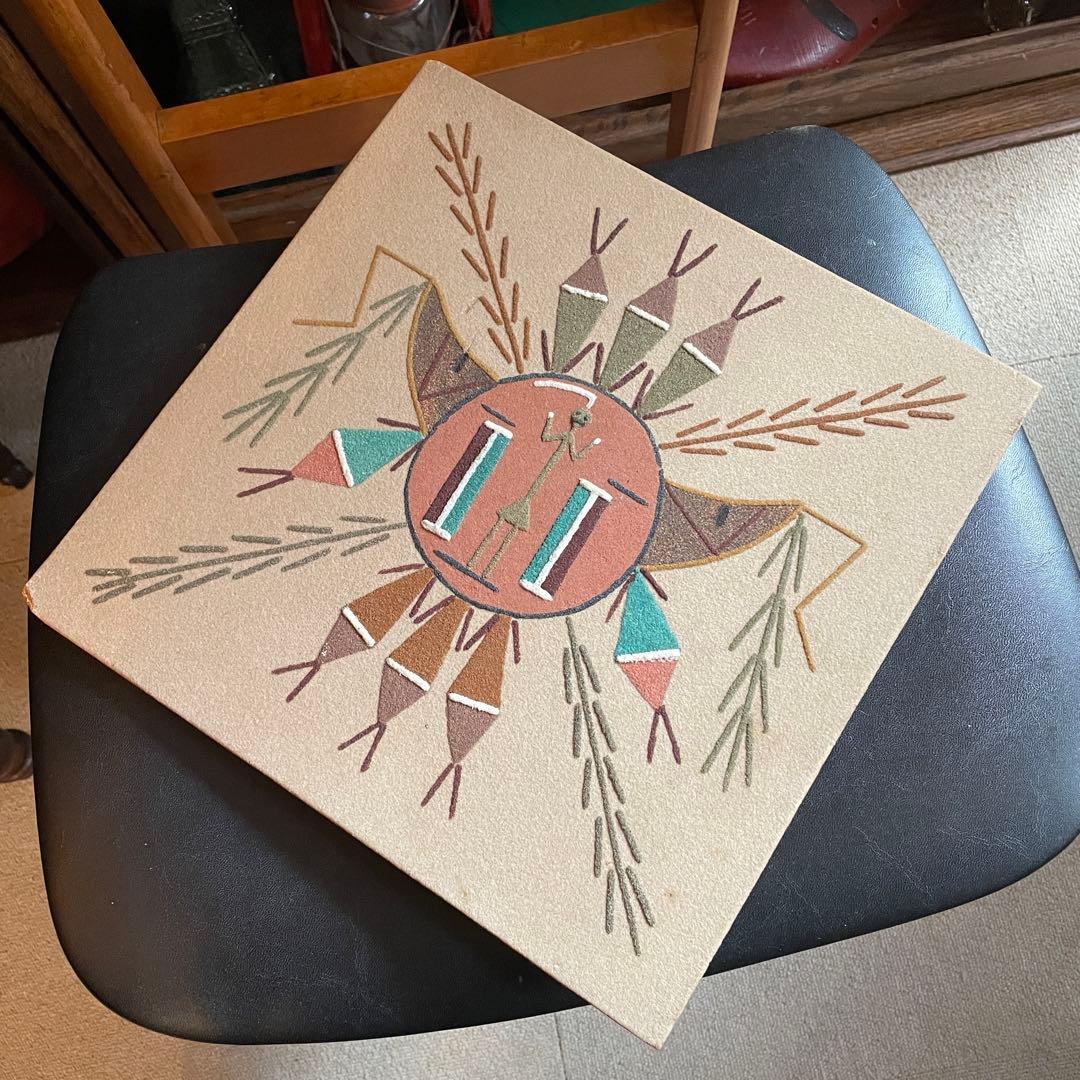 貴重★ネイティブアメリカン　太陽　サンドペイント砂絵　ナバホ族ビンテージアリゾナ