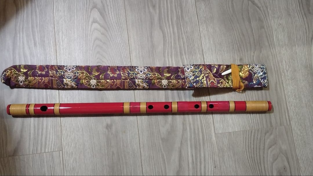 まつり笛 赤 50cm ケース付き