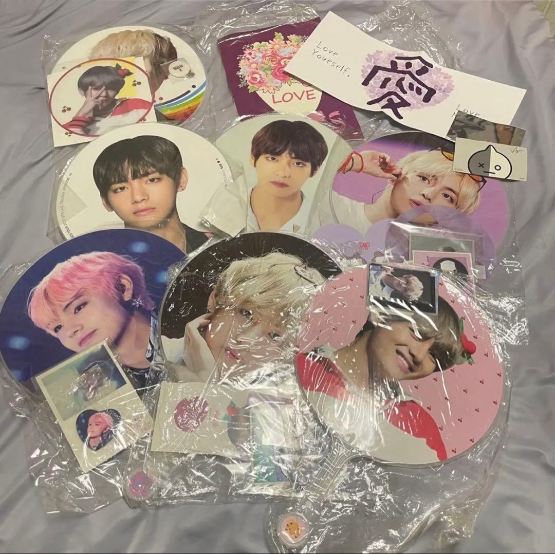 【美品多数】BTS テヒョン 公式うちわ スローガン カップホルダー まとめ売り