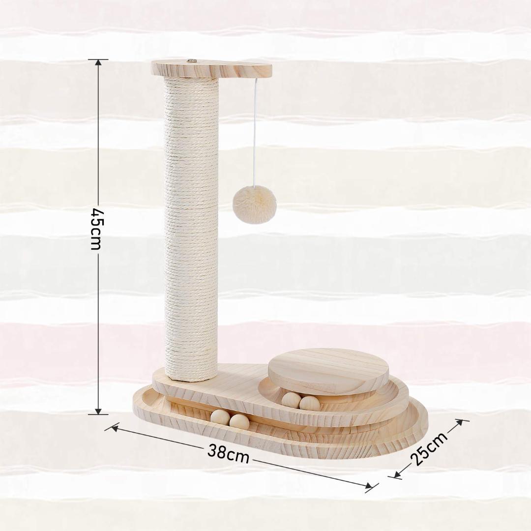 猫の遊び心を満たす　爪とぎ　多機能　木製