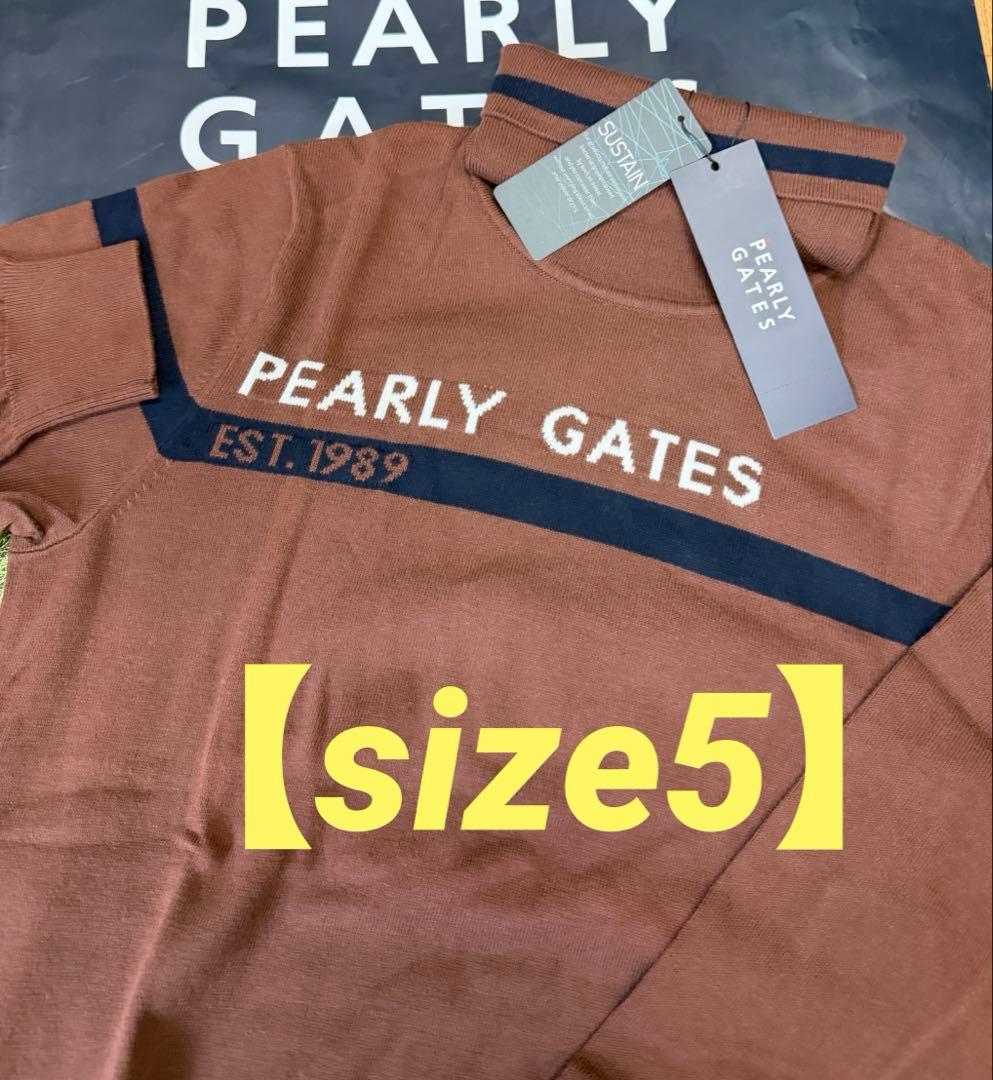 新品正規品【PG/5】パーリーゲイツ ハイネック長袖ニットカットソーモックネック