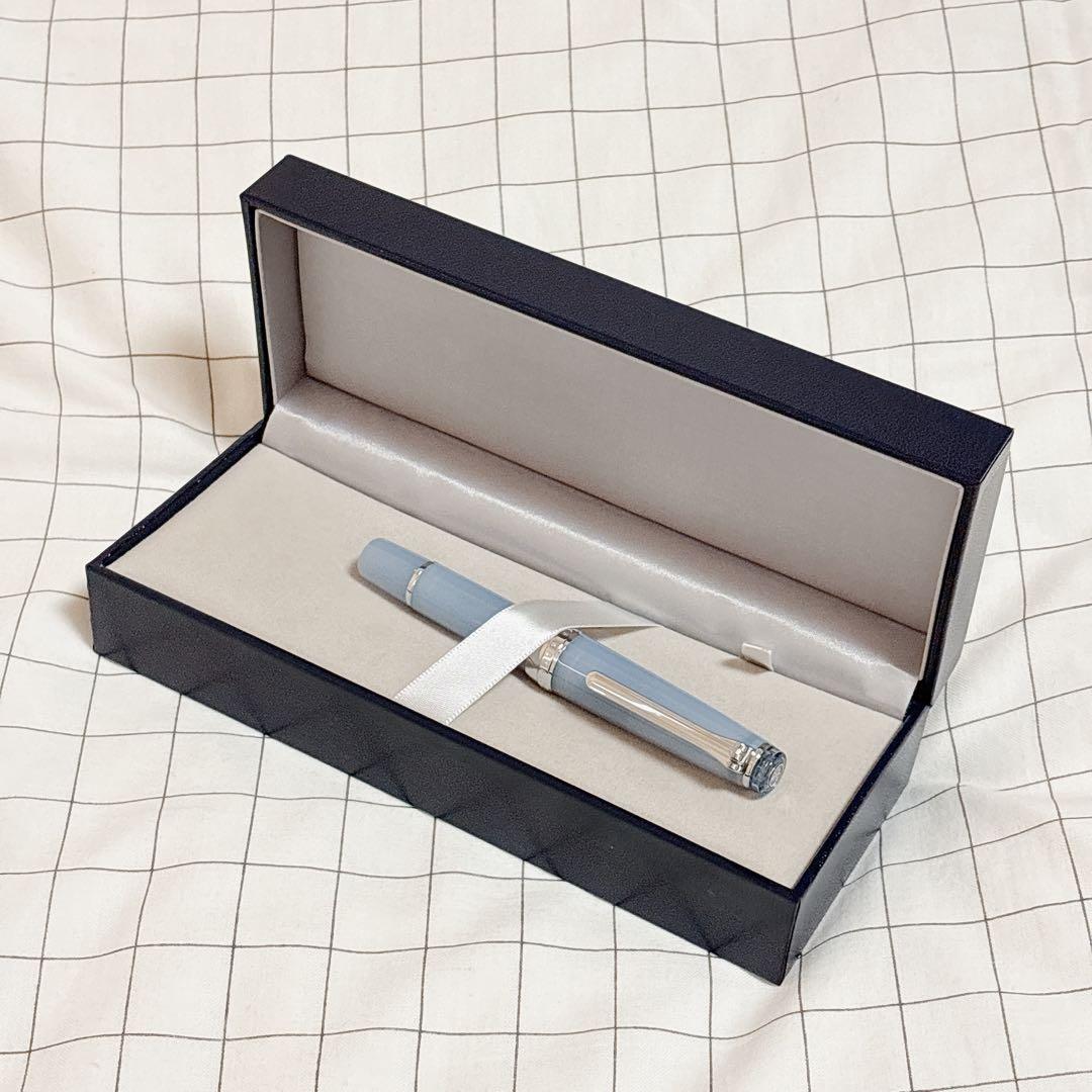 SAILOR 万年筆 八文字屋 銀山スノーグレー パルム 細字 F