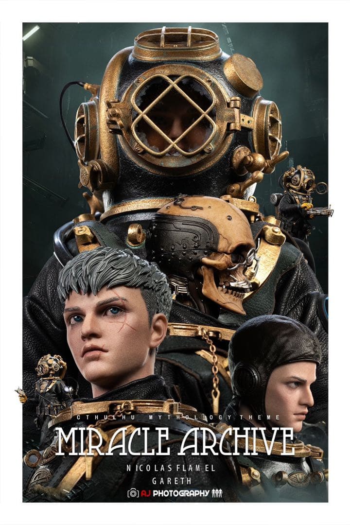 Darkcrowntoys Gareth 1/6潜水用ヘルメットダイカスト 本革